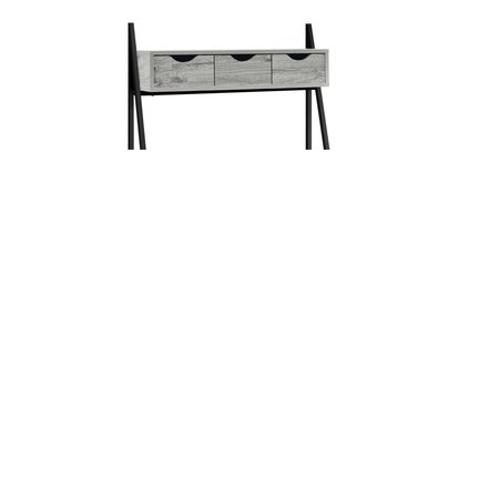 DAPHNES DINNETTE 32 x 19 x 61.25 in. Computer Desk - Grey - Black Metal DA2618241